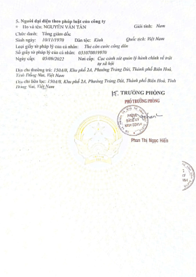GIẤY PHÉP ĐĂNG KÍ KINH DOANH BẢO VỆ HOA PHƯỢNG HBA-3
