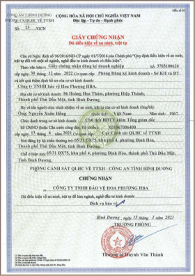 GIẤY CHỨNG NHẬN ĐĐKVANTT