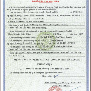 GIẤY CHỨNG NHẬN ĐĐKVANTT